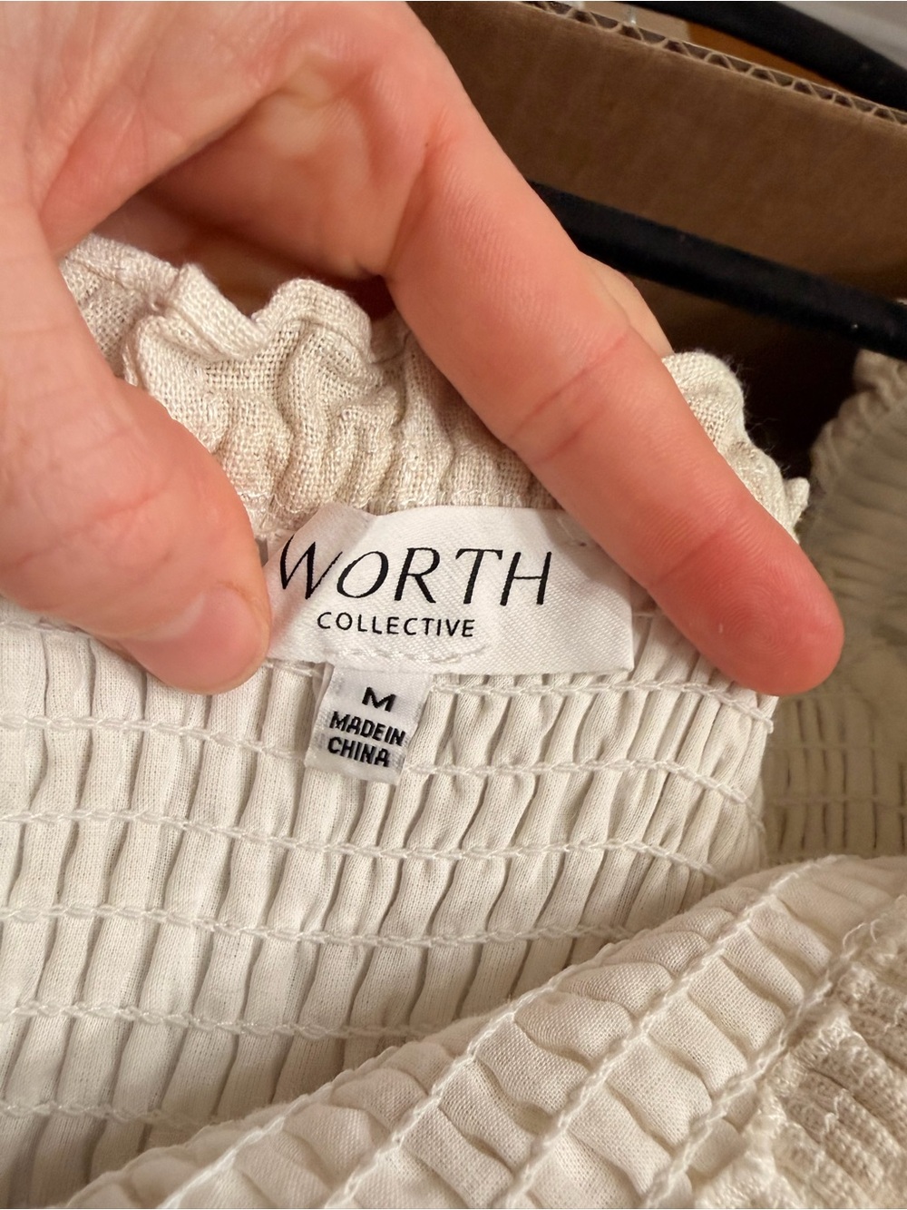 Worth Collective- Women's Cream Check Puff-Sleeve Midi Dress - Picture 3 of 6